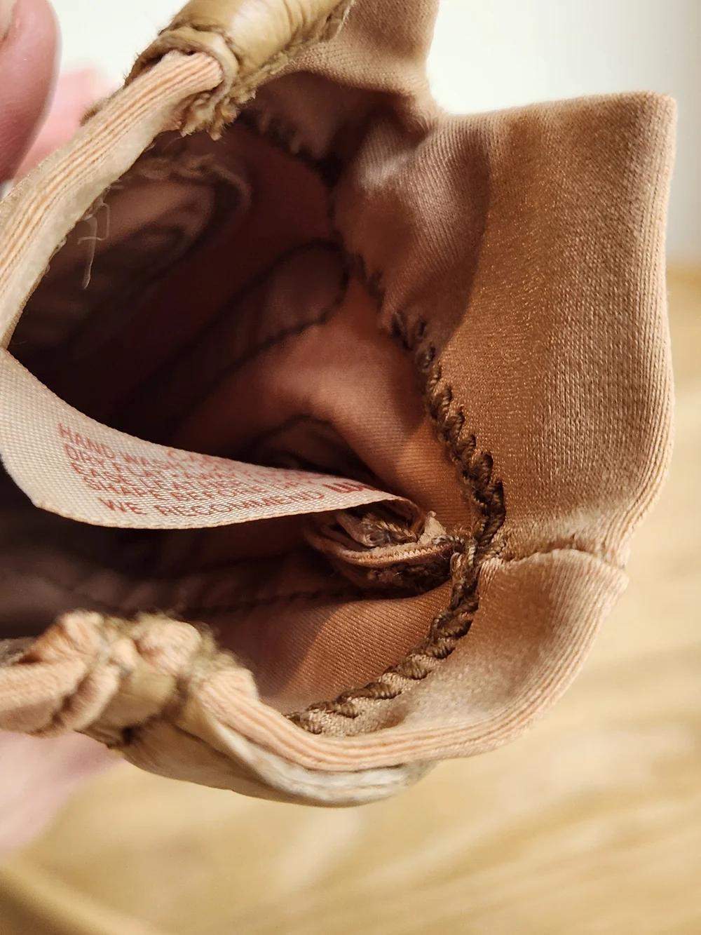 Aris Isotoner Vintage Gloves with Leather Chevron Trim - Beige